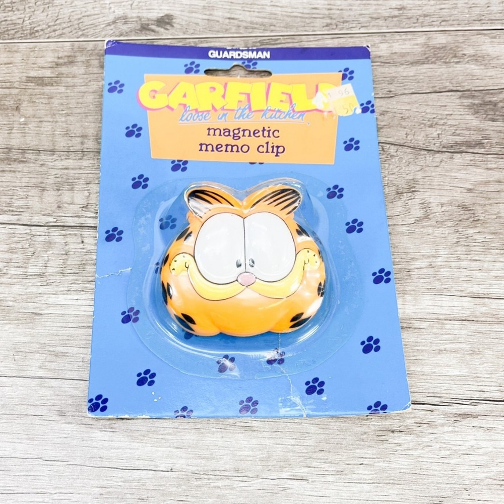 Garfield loose in the‎ kitchen magnetic memo Clip, NOS In Packaging 1978